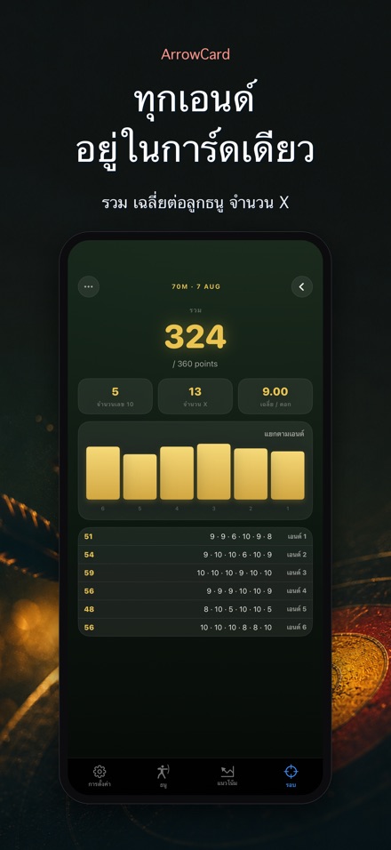 ArrowCard: บันทึกคะแนนยิงธนู 2