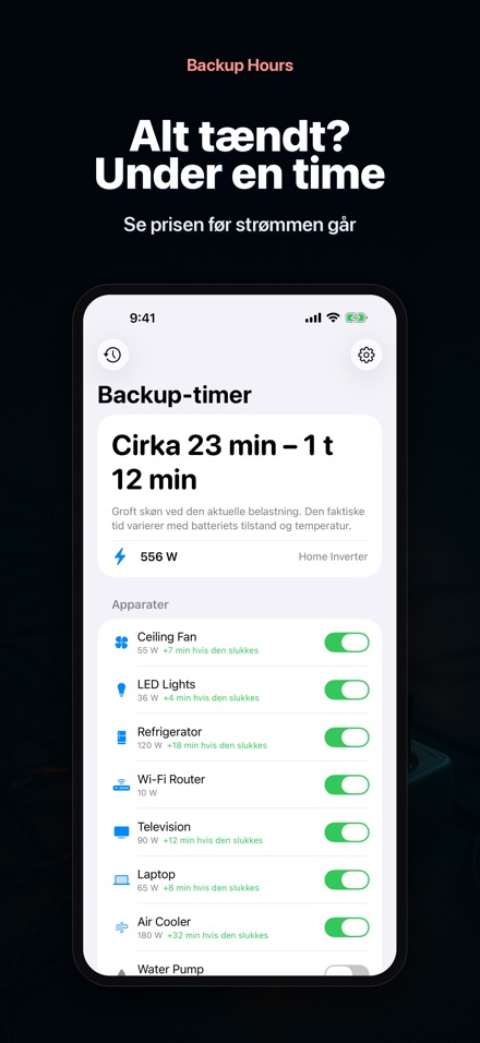 Backup Hours: Batteritid 3