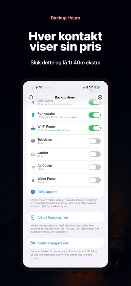 Backup Hours: Batteritid 4
