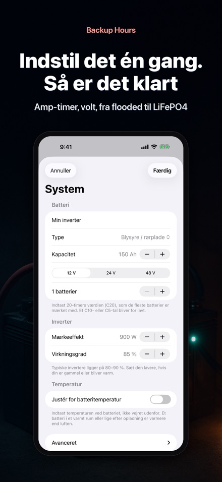 Backup Hours: Batteritid 7