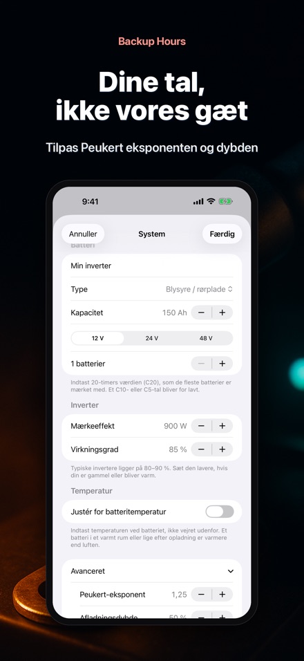 Backup Hours: Batteritid 8