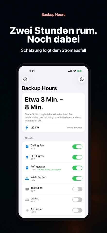 Backup Hours: Akku-Restzeit 5