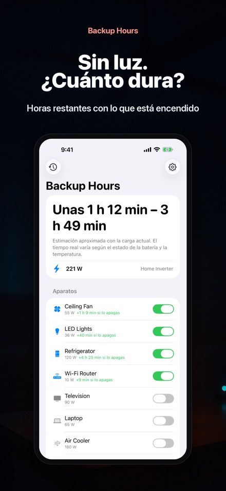 Backup Hours: respaldo