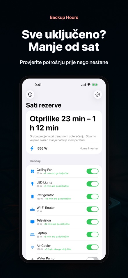 Backup Hours: sati baterije 3