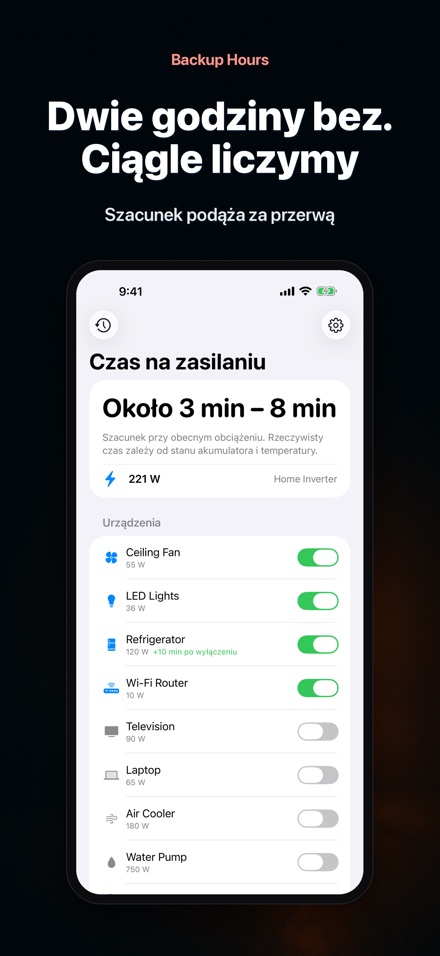 Backup Hours: czas akumul. 5
