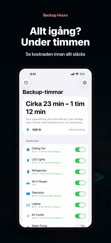 Backup Hours: Batteritid 3
