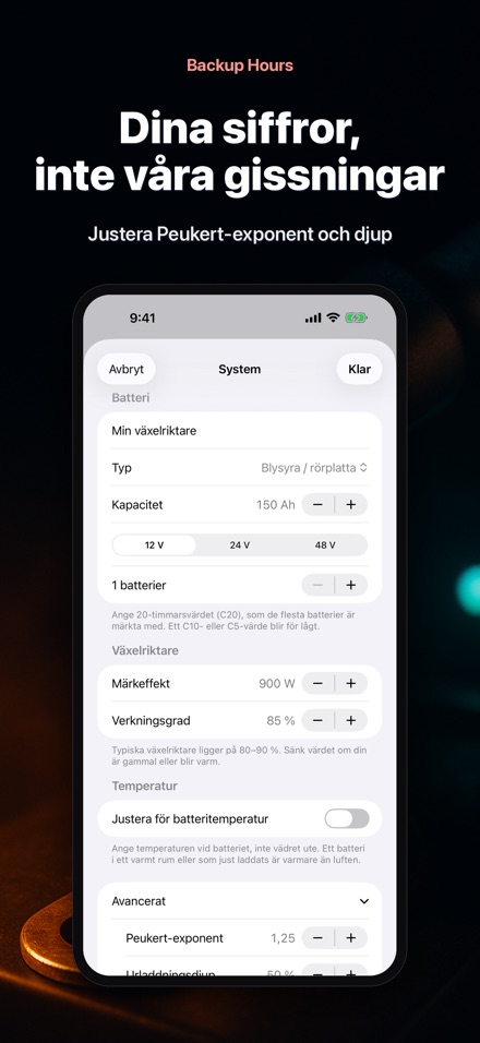 Backup Hours: Batteritid 8