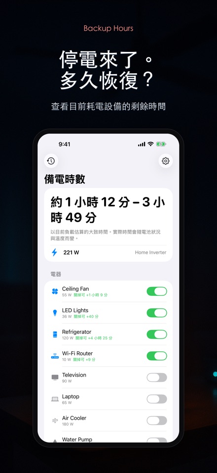 備電時數:電池還撐多久