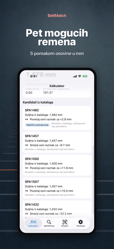 BeltMatch: Traži klinasti rem 3