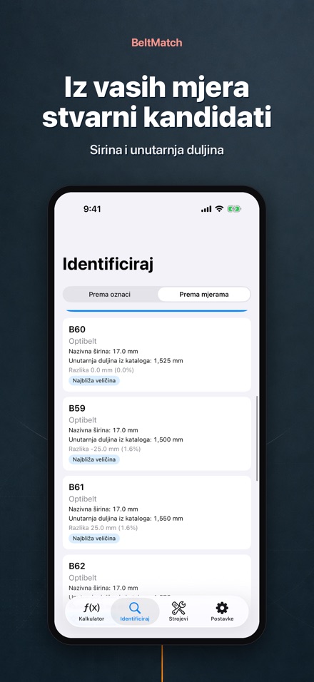 BeltMatch: Traži klinasti rem 7