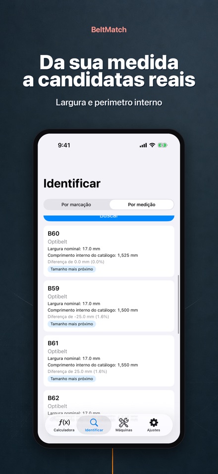BeltMatch: Buscar correia V 7