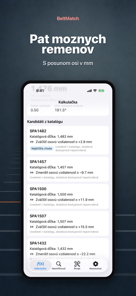 BeltMatch: Hľadač klinových 3