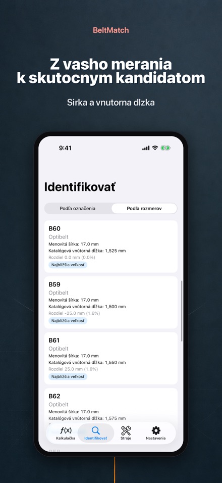 BeltMatch: Hľadač klinových 7