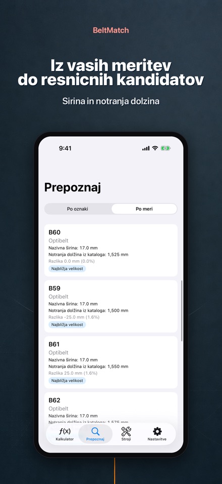 BeltMatch: Iskalnik klinastih 7