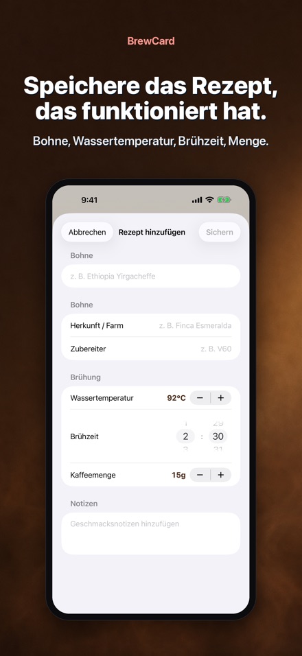 BrewCard: Kaffee Rezeptkarten 2