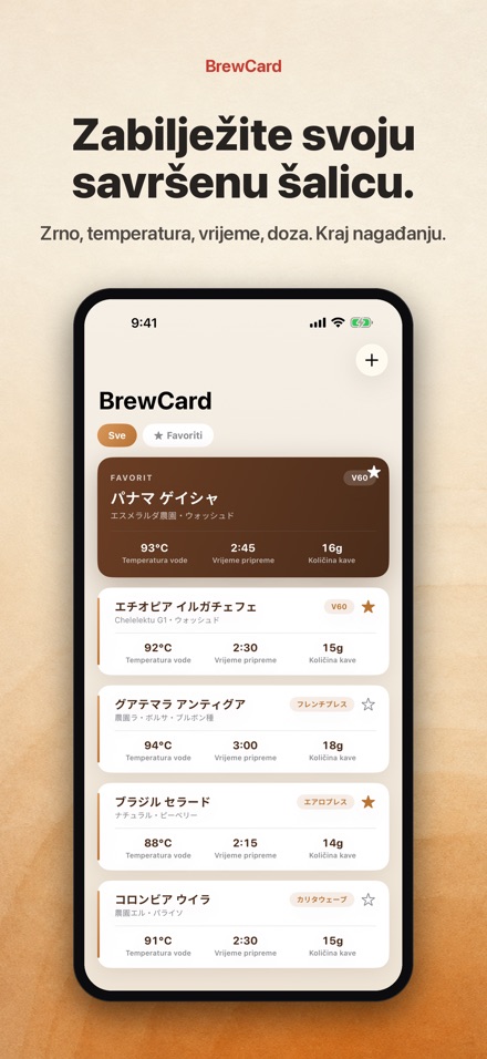 BrewCard: Recepti za Kavu