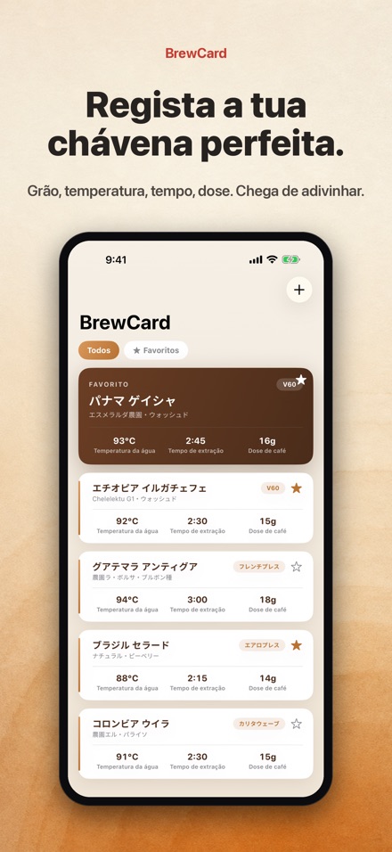 BrewCard: Receitas de Cafe