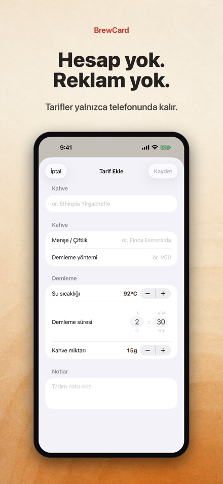BrewCard: Kahve Tarif Kartlari 9