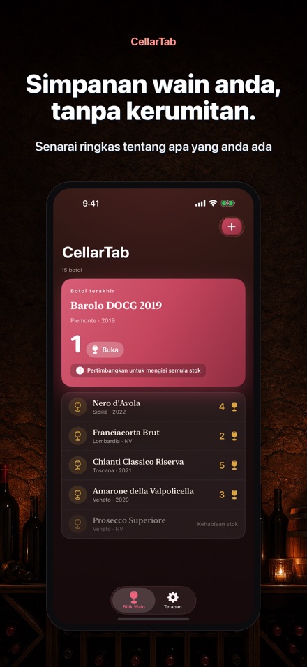 CellarTab: Log Bilik Wain