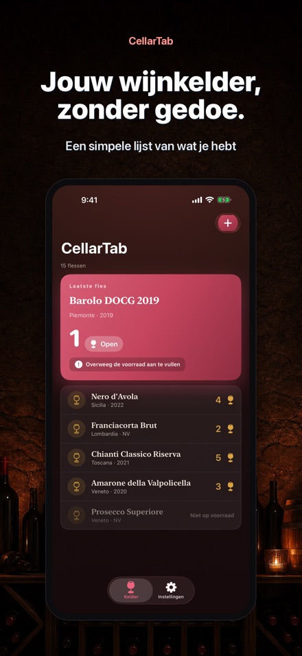 CellarTab: Wijnkelder Register