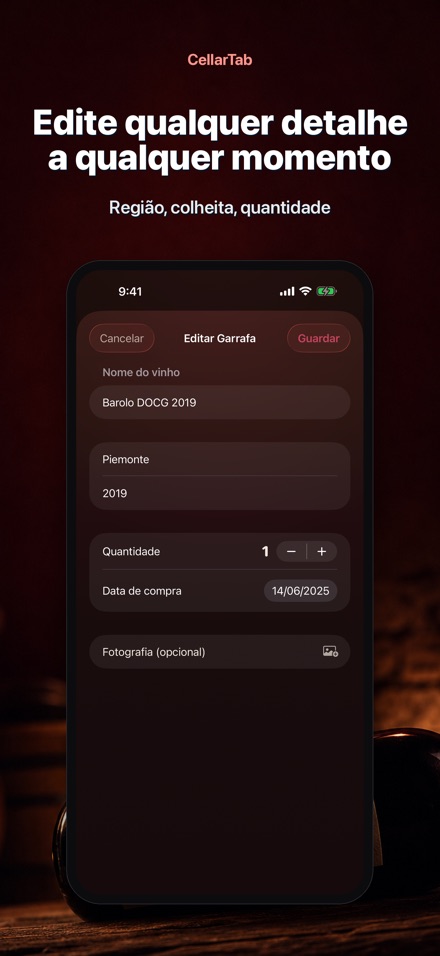 CellarTab: Registo de Adega 8
