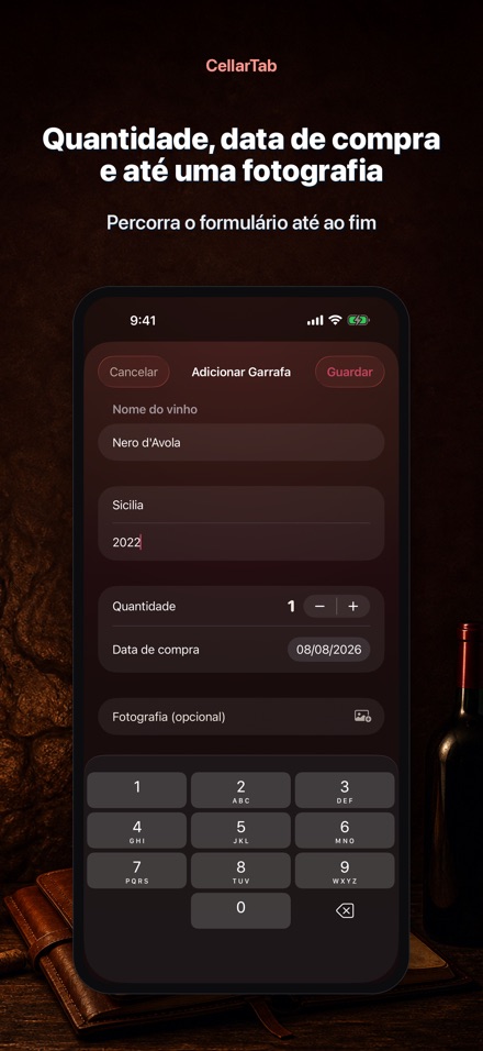 CellarTab: Registo de Adega 10
