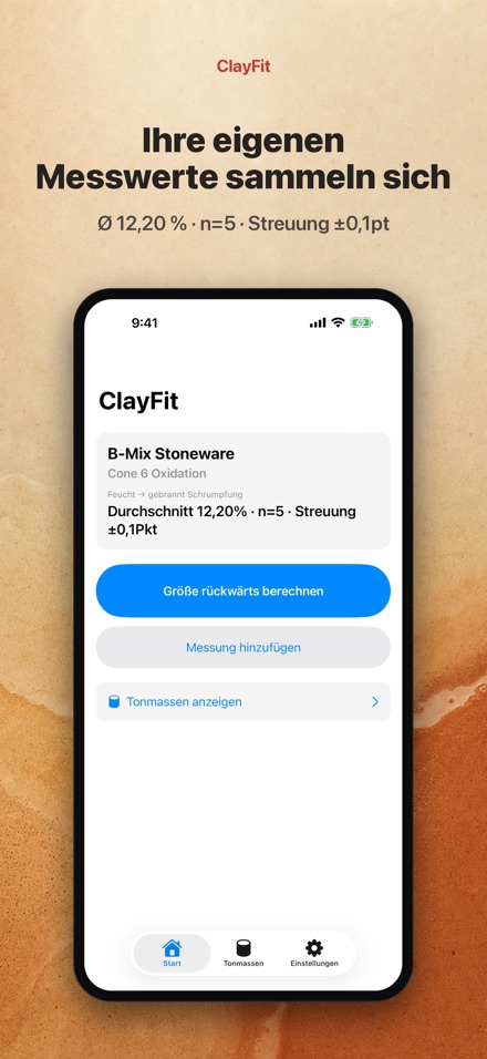 ClayFit: Ton-Schwindung