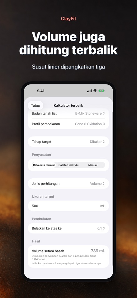 ClayFit: susut tanah liat 6
