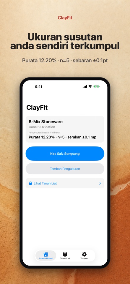 ClayFit: pengecutan tanah liat