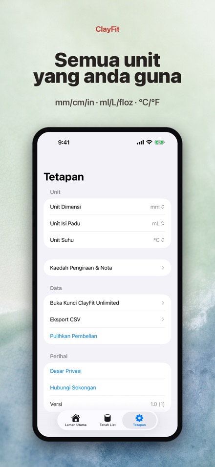 ClayFit: pengecutan tanah liat 8