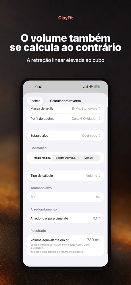 ClayFit: retração da argila 6