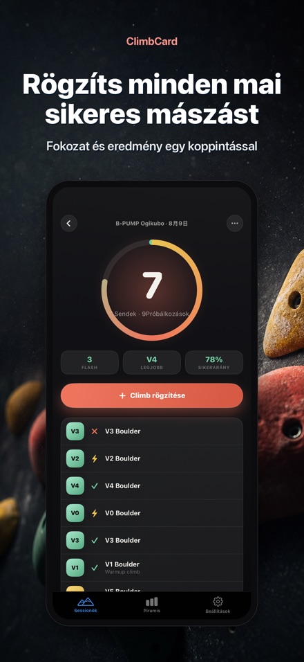 ClimbCard: Mászónapló