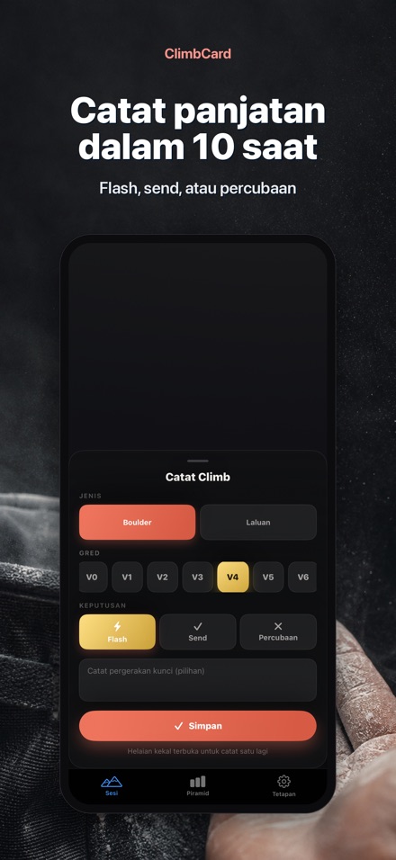 ClimbCard: Log Panjat Batu 3