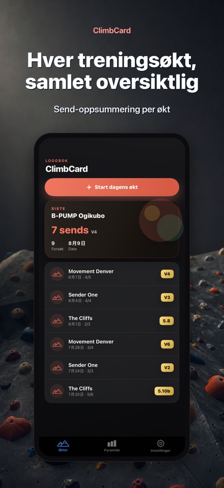 ClimbCard: Klatrelogg 4