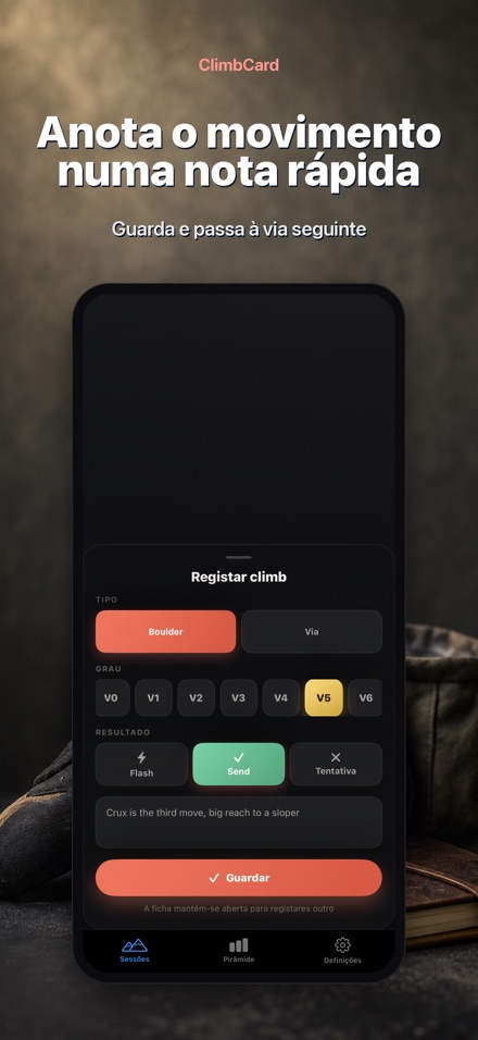 ClimbCard: Diário de Escalada 7