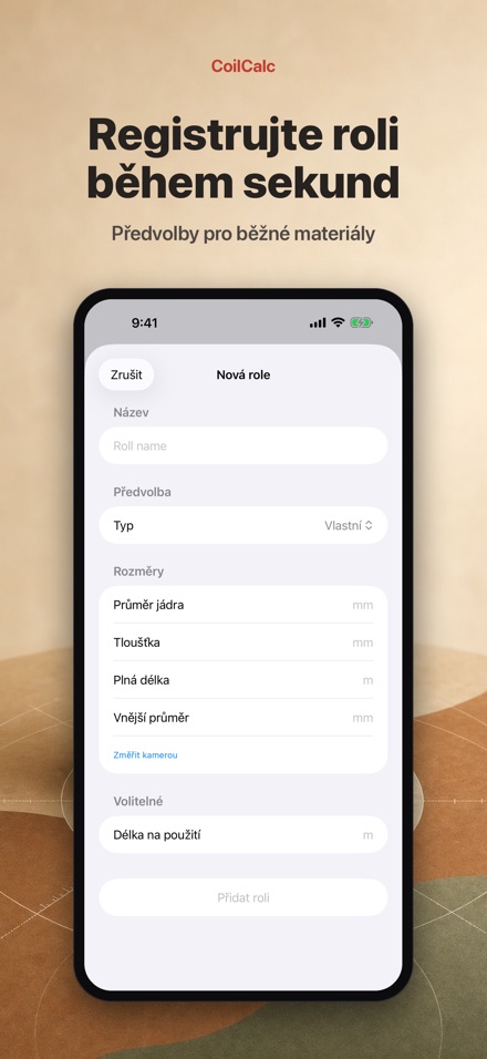 CoilCalc: Měřič délky role 4