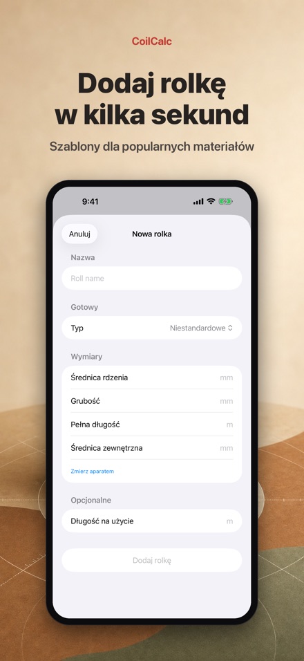 CoilCalc: Miernik rolki 4