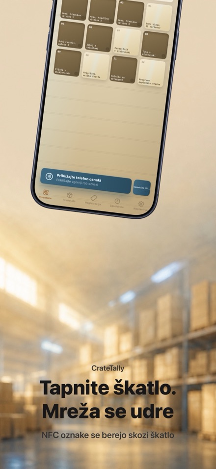 CrateTally NFC Popis zaloge 1