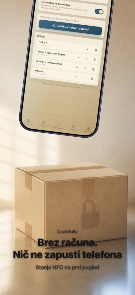 CrateTally NFC Popis zaloge 10