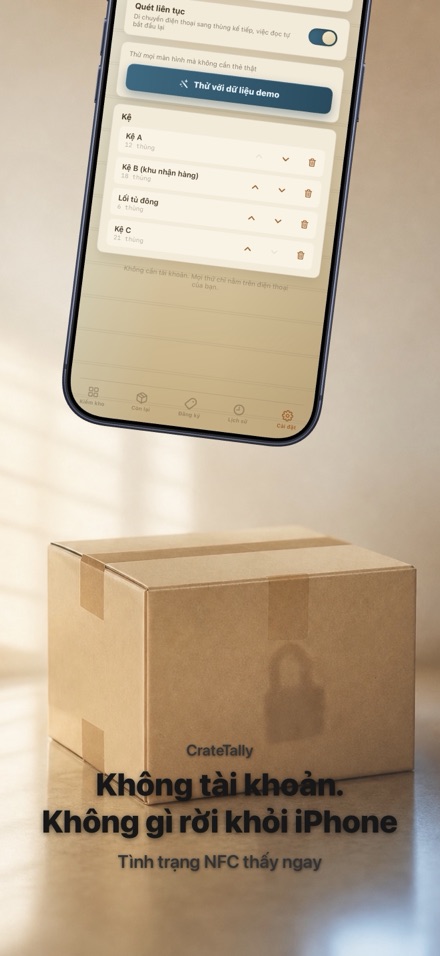 CrateTally Kiểm kê kho NFC 10