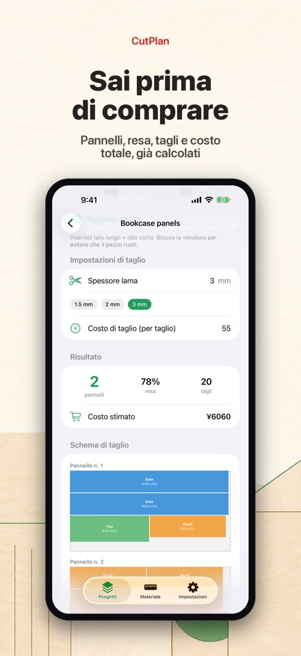 CutPlan: ottimizza tagli 3
