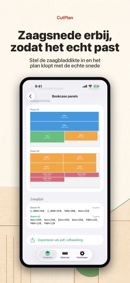 CutPlan: zaaglijst optimizer 8