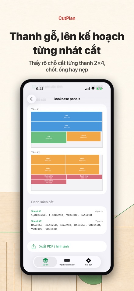 CutPlan: tối ưu cắt gỗ và tấm 2