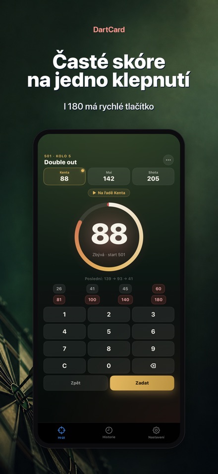 DartCard: Počítadlo Šipek 3