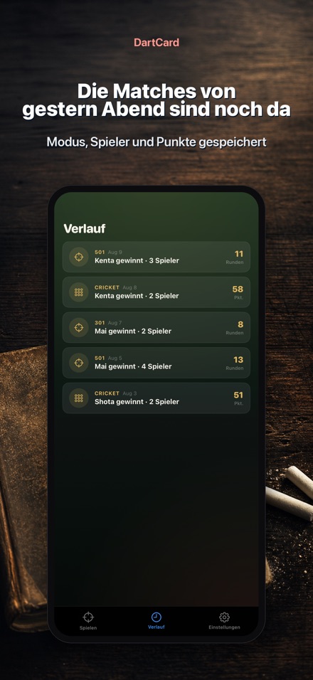 DartCard: Dart-Zähler 8