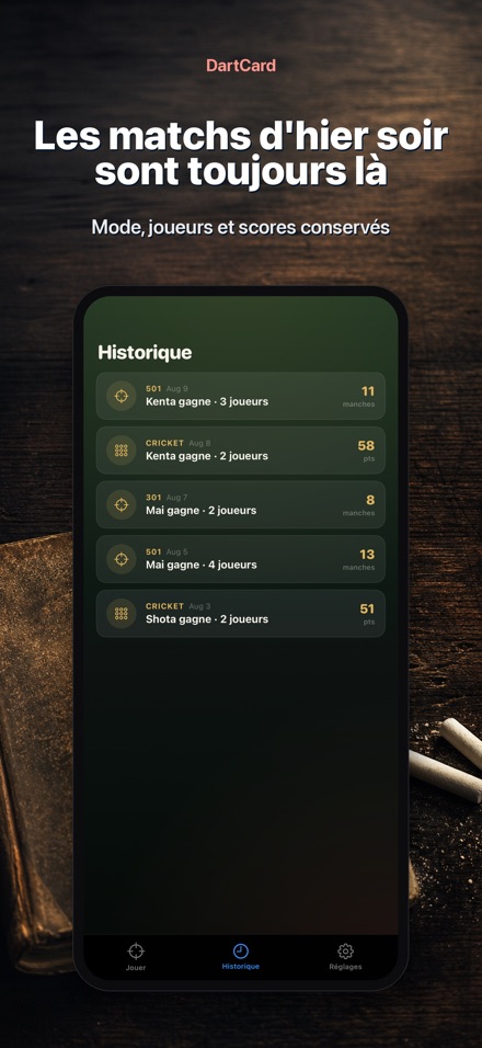 DartCard: Marqueur Fléchettes 8