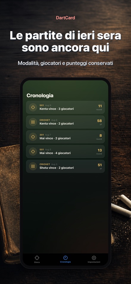 DartCard: Punteggio Freccette 8