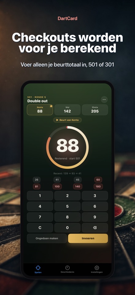 DartCard: Darts Scorebord