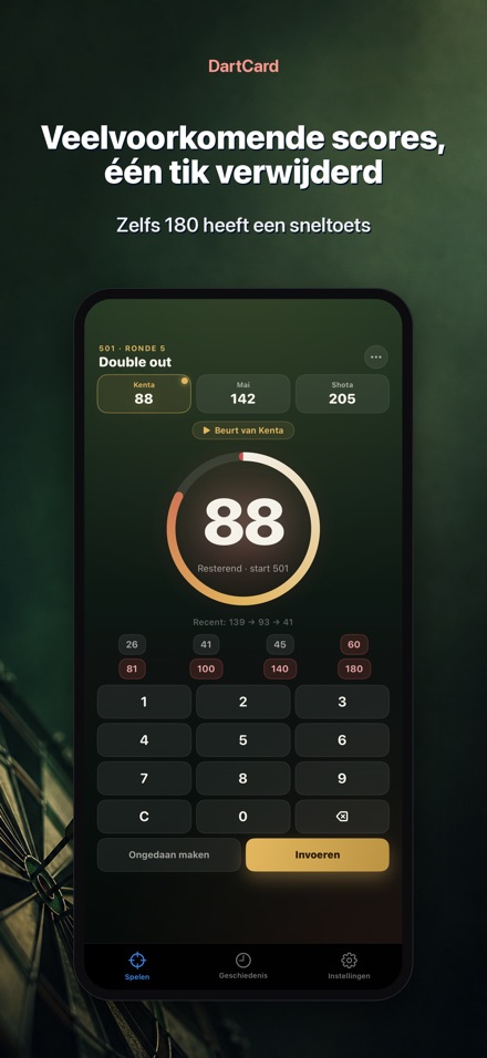 DartCard: Darts Scorebord 3