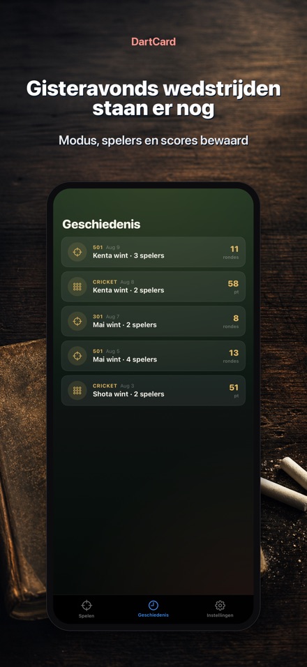 DartCard: Darts Scorebord 8
